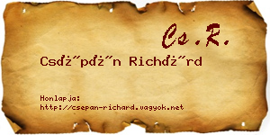 Csépán Richárd névjegykártya