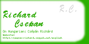 richard csepan business card